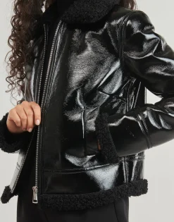 Sale Guess - LS ANDREA FAUX SHEARLING JKT Noir