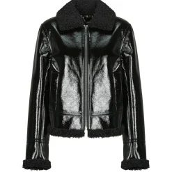 Sale Guess - LS ANDREA FAUX SHEARLING JKT Noir