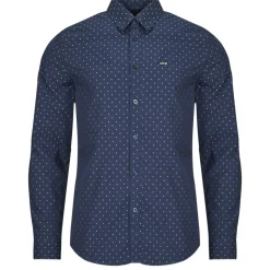 Guess - LS SUNSET MELANGE SHIRT Bleu Outlet