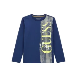 Guess - LS T SHIRT Bleu Best