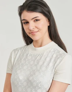 Guess - MOCK NECJK ALL OVER LOGO Blanc