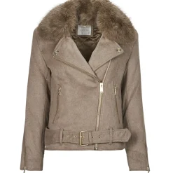 Guess - NANCY FAUX FUR JACKET Marron Discount