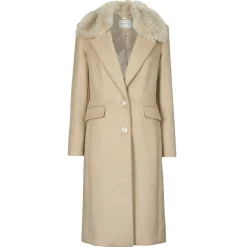 Guess - NANCY FIT COAT FAUX FUR COLLAR Beige New