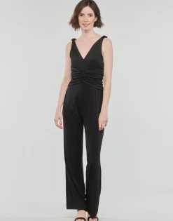 Guess - SS COWL POPLIA OVERALL Noir Hot
