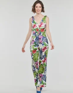 Discount Guess - SS COWL POPLIA OVERALL Multicolore