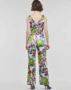 Discount Guess - SS COWL POPLIA OVERALL Multicolore