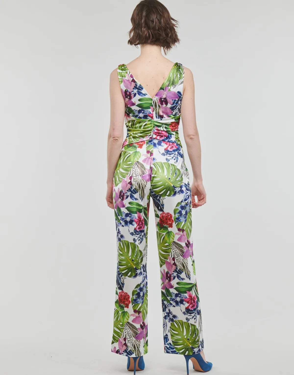 Discount Guess - SS COWL POPLIA OVERALL Multicolore