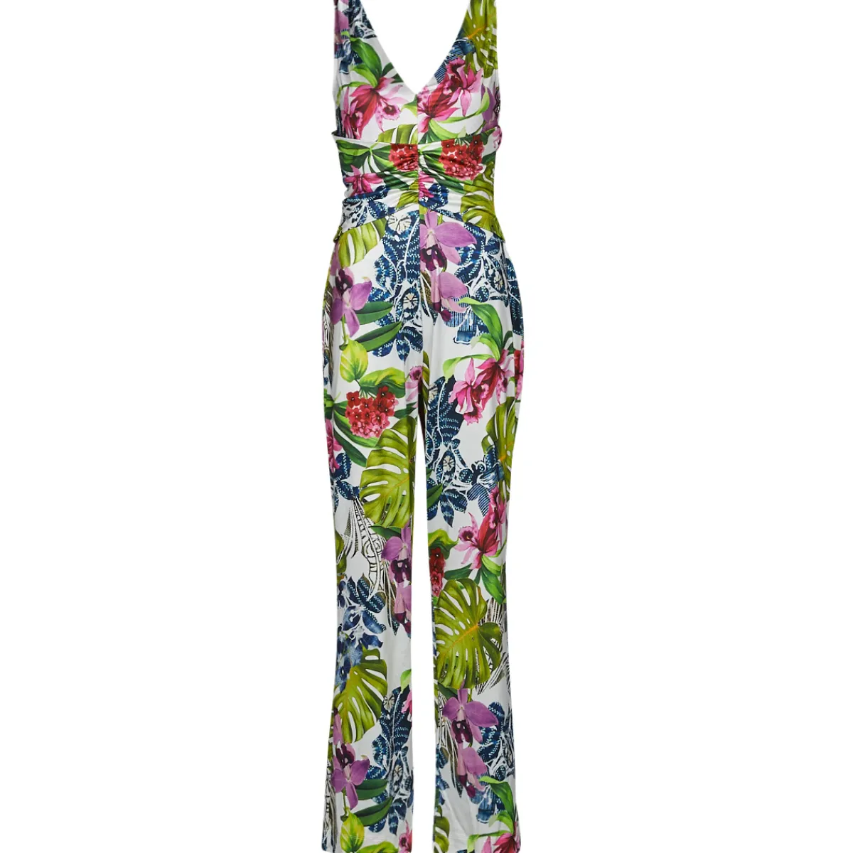 Discount Guess - SS COWL POPLIA OVERALL Multicolore