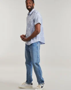 Guess - SS REG PKT COLLAR SHIRT Bleu New