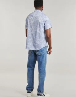 Guess - SS REG PKT COLLAR SHIRT Bleu New