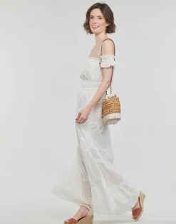 Discount Guess - ZENA LONG DRESS Blanc
