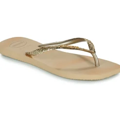 Havaianas - SLIM SQUARE GLITTER PARTY Doré Discount
