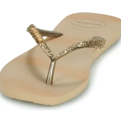 Havaianas - SLIM SQUARE GLITTER PARTY Doré Discount