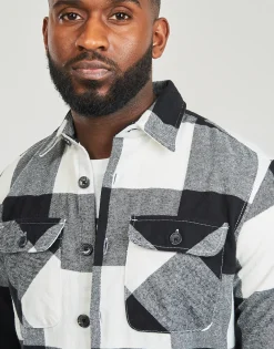 Clearance Jack & Jones - JJEDARREN BUFFALO OVERSHIRT LS Blanc