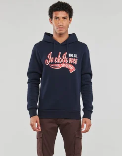 Jack & Jones - JJELOGO SWEAT HOOD 2 COL 23/24 Marine Online