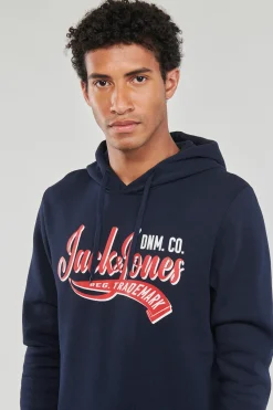 Jack & Jones - JJELOGO SWEAT HOOD 2 COL 23/24 Marine Online