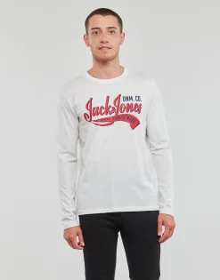 New Jack & Jones - JJELOGO TEE LS O-NECK 2 COL AW23 SN Blanc