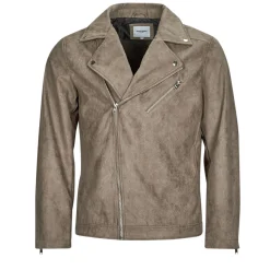 New Jack & Jones - JJROCKY FAUX SUEDE BIKER JACKET Beige
