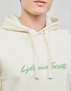 Lyle & Scott - EMBROIDERED LOGO HOODIE Blanc Discount