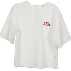 Online Manoush - FLOWER BADGE Blanc