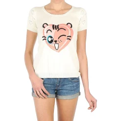 Manoush - TEE SHIRT VALENTINE Ecru Discount