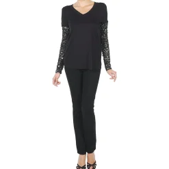 Manoush - TSHIRT ML INDIAN BASIC Noir Hot