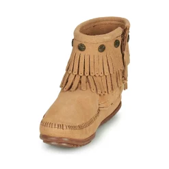 Minnetonka - DOUBLE FRINGE SIDE ZIP BOOT Marron Outlet