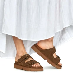 Mou - BIO SANDAL TWO BUCKLES MONOCHROME Marron Hot