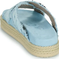 Mou - CRISS-CROSS ROPE SANDAL PAINTE Bleu Sale