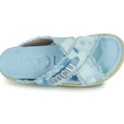 Mou - CRISS-CROSS ROPE SANDAL PAINTE Bleu Sale