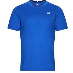 Online New Balance - CORE RUN SHORT SLEEVES Bleu