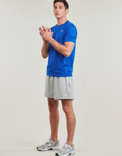 Online New Balance - CORE RUN SHORT SLEEVES Bleu