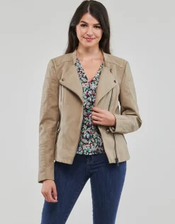 Only - ONLAVA FAUX LEATHER BIKER OTW Beige Clearance