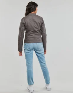 Only - ONLBANDIT FAUX LEATHER BIKER  OTW Gris New