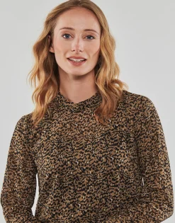 Only - ONLKACEY FR L/S HIGH NECK TOP PTM Marron Clearance