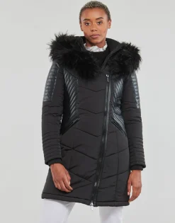 Only - ONLNEWLINETTE FUR HOOD COAT OTW Noir Clearance