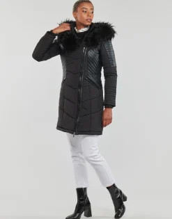 Only - ONLNEWLINETTE FUR HOOD COAT OTW Noir Clearance