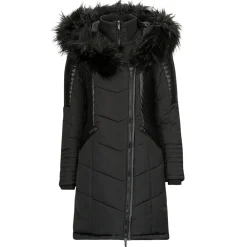 Only - ONLNEWLINETTE FUR HOOD COAT OTW Noir Clearance