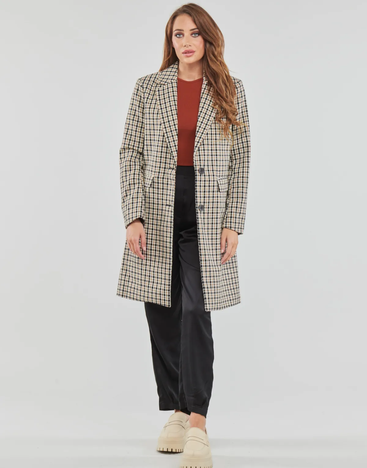 Discount Only - ONLNORMA ASTRID CHECK COAT CC OTW Multicolore