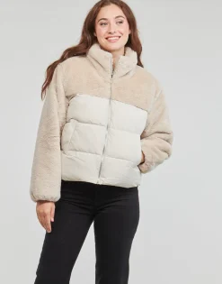 Sale Only - ONLWANJA FUR PUFFER MIX JACKET CC OTW Beige
