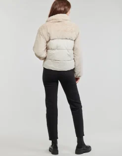 Sale Only - ONLWANJA FUR PUFFER MIX JACKET CC OTW Beige