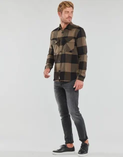Best Only & Sons  - ONSMILO LS CHECK OVERSHIRT Marron