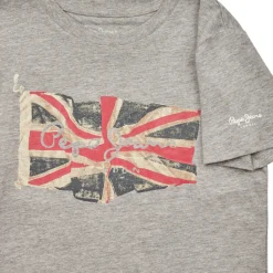 Outlet Pepe jeans - FLAG LOGO JR S/S N Gris