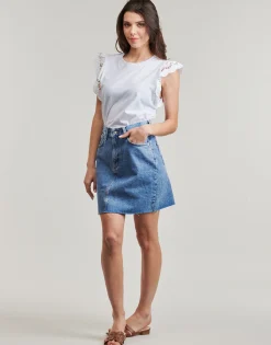 Pepe jeans - MINI SKIRT HW Bleu Discount