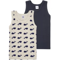 Sale Petit Bateau - 2 DEBARDEURS Marine