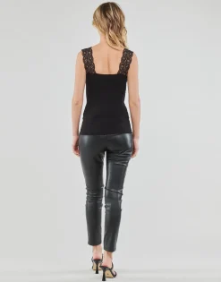 Pieces - PCBARBERA LACE TOP Noir Hot