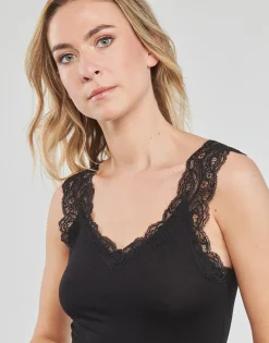 Pieces - PCBARBERA LACE TOP Noir Hot