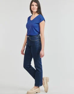 Pieces - PCBILLO TEE LUREX STRIPES Bleu