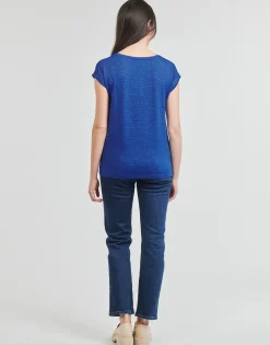 Pieces - PCBILLO TEE LUREX STRIPES Bleu