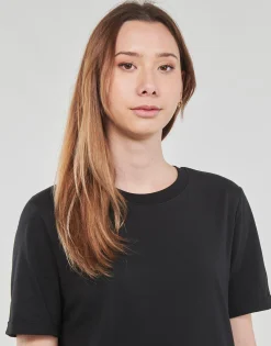 New Pieces - PCRIA SS FOLD UP SOLID TEE Noir